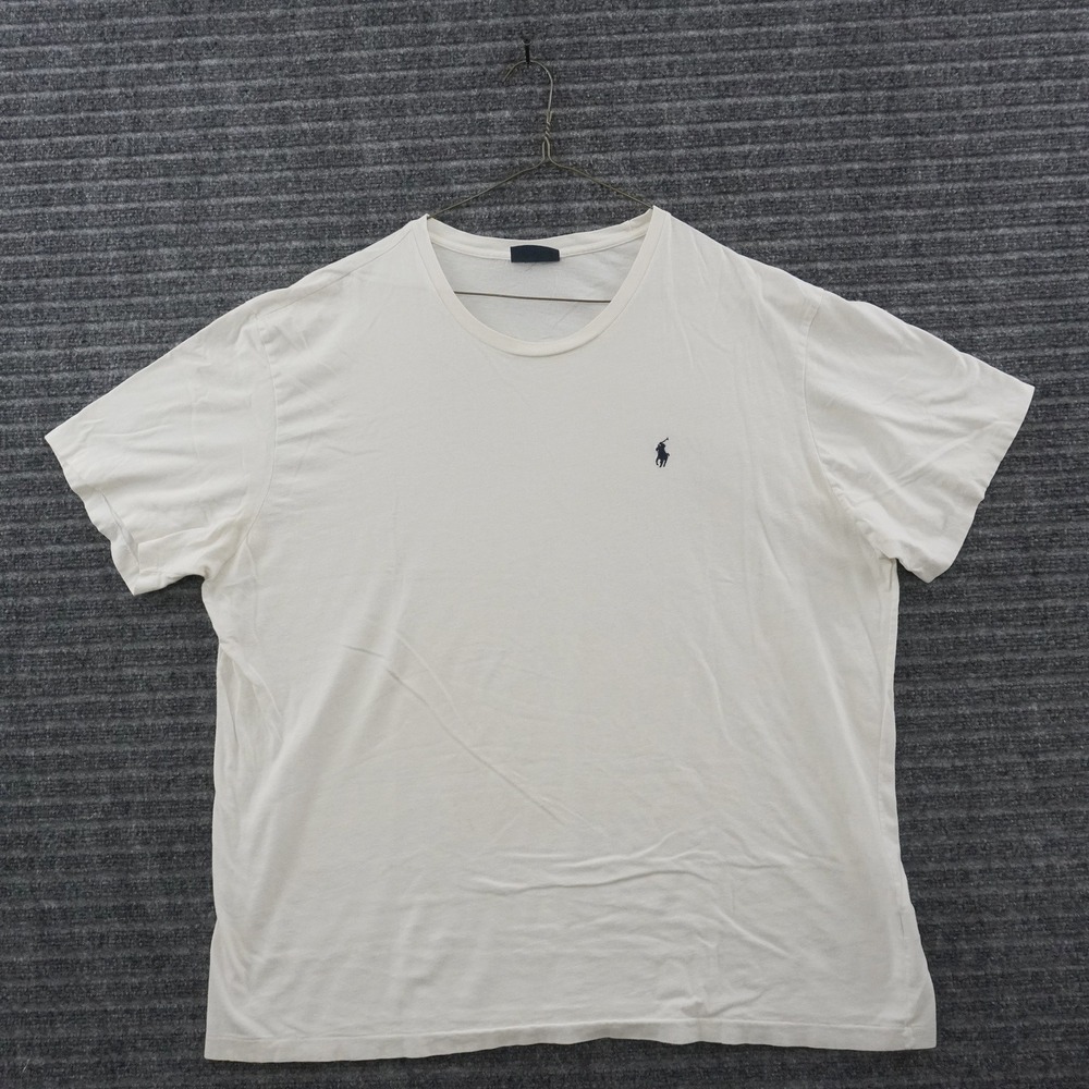 Vintage Polo Ralph Lauren T-Shirt Mens XL White Short Sleeve Pony Logo Essential